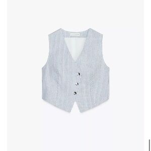 Zara Blue Striped Women's Vest